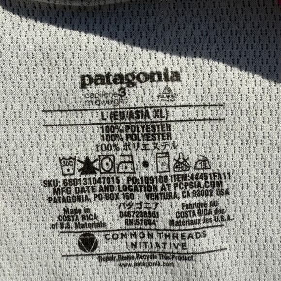 Patagonia Women's‎ Capilene 3 Midweight Zip Neck 44451 Pullover Top Gray Large - Picture 6 of 6